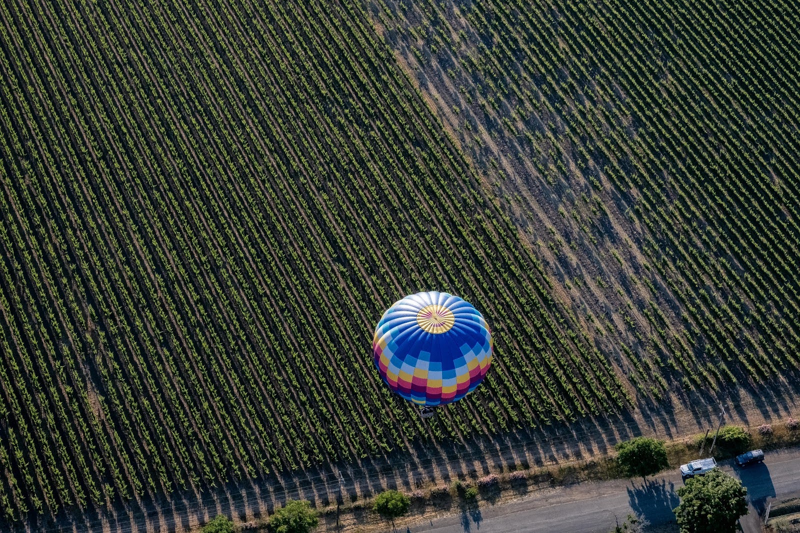 a hot air balloon over napa valley